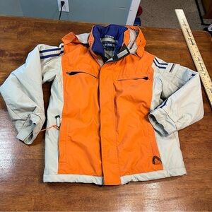 Obermeyer Kids Stargazer ski jacket size 14 juniors orange tan blue